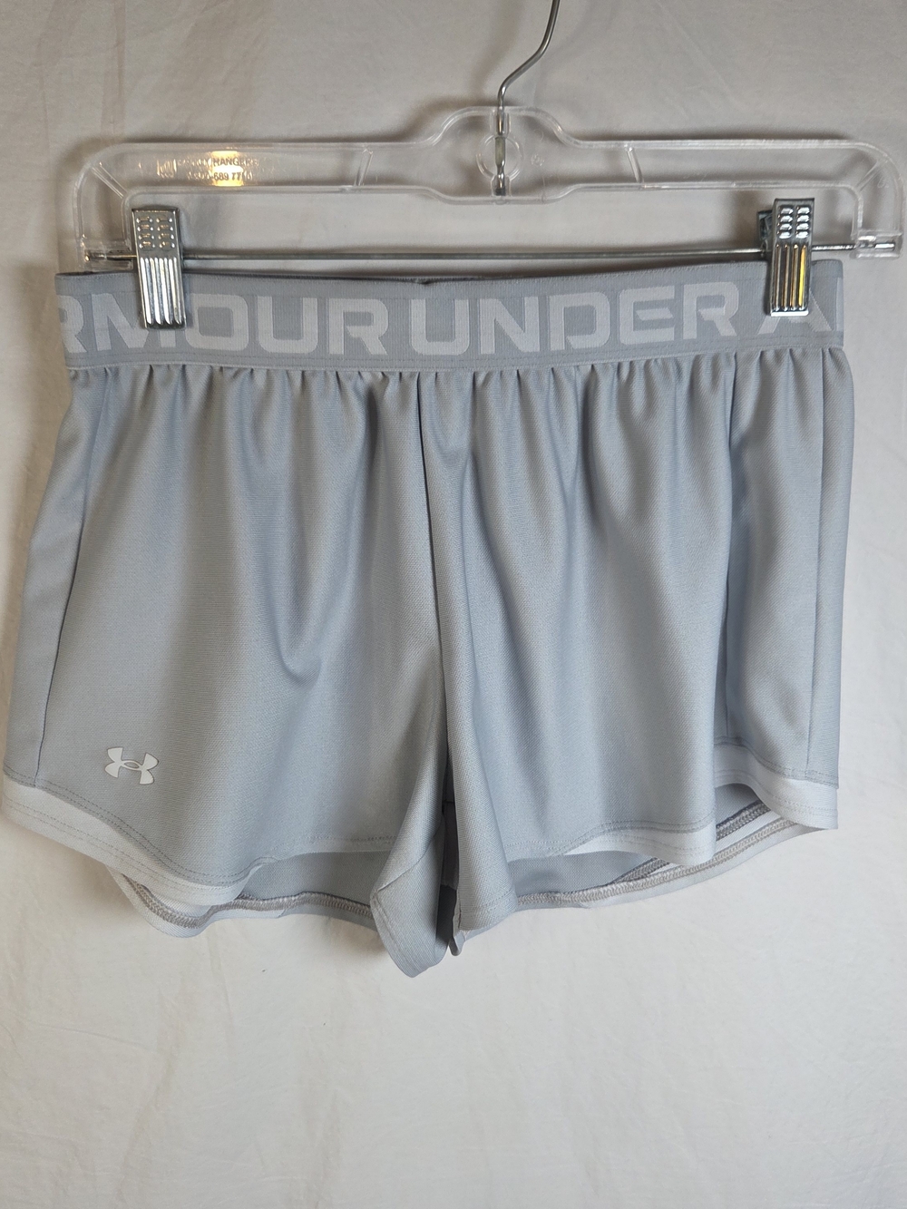 Under Armour Women's Tech Play Up Shine Shorts Grey Size Small EUC